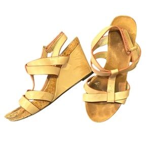 Taryn Rose Tan Sandals with Suede Footbed